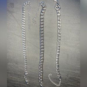 3pc silver chain bracelet set